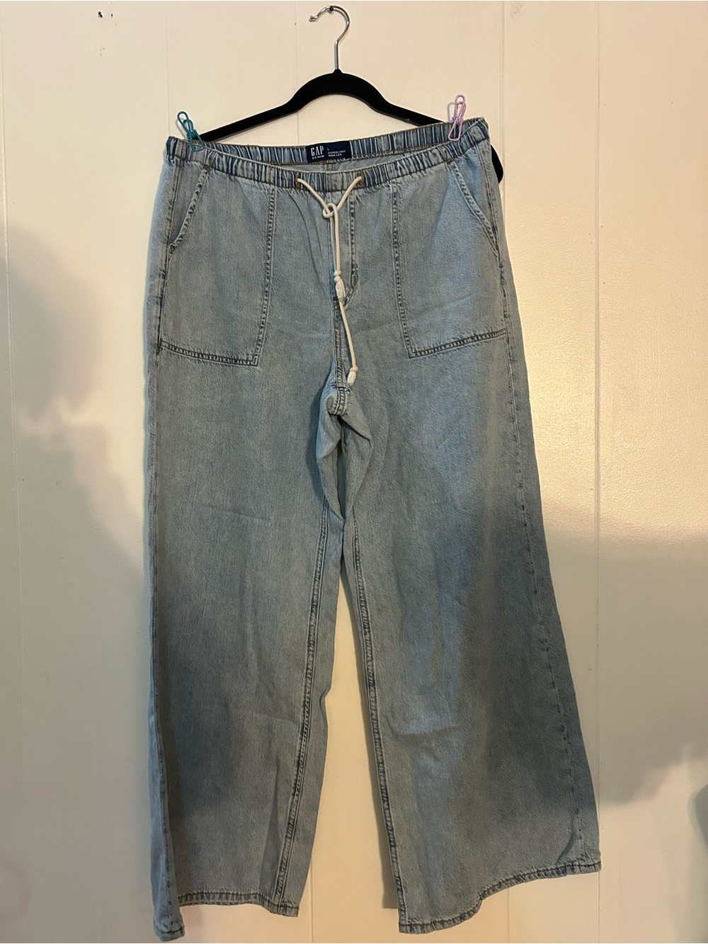 GAP Relaxed Light Wash Drawstring Jeans